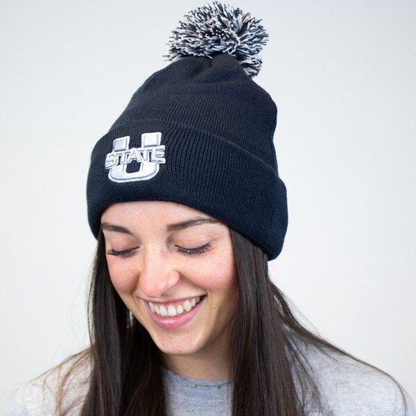 ustate pom pom beanie navy
